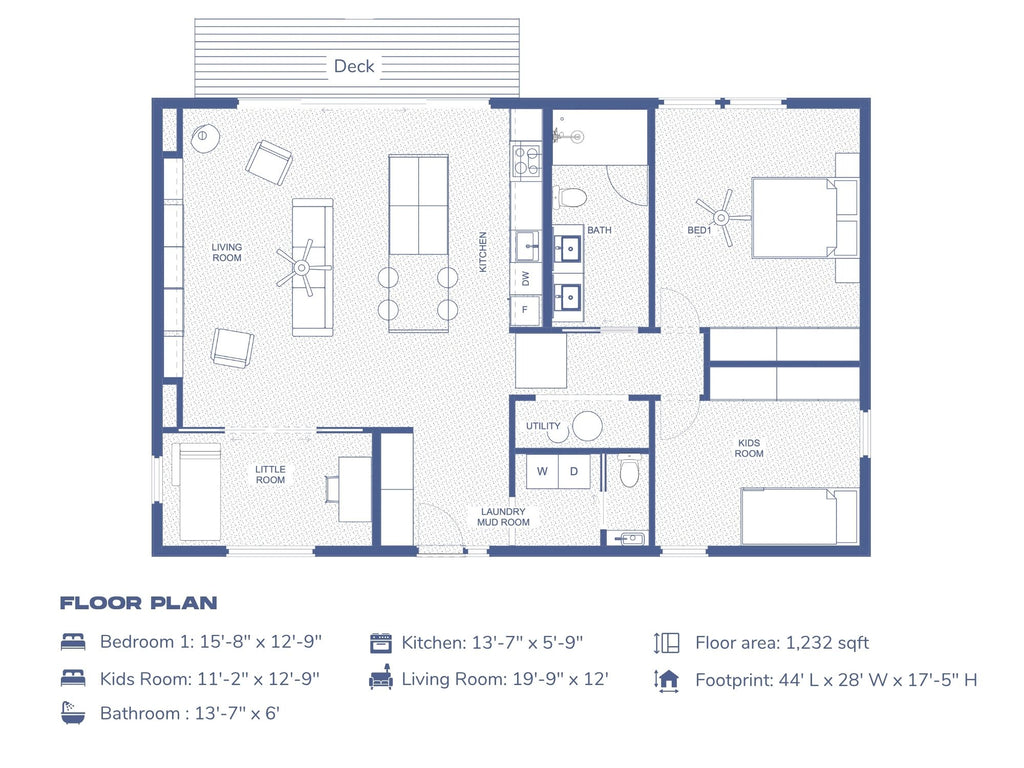 2 Bedroom Midcentury Modern Cabin