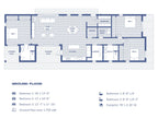 3 bed 2 bath ranch house plan floor plan — 1,700 sqft single story layout with split bedrooms, open living, kitchen, pantry, mudroom, laundry and covered decks, 78ft x 26ft