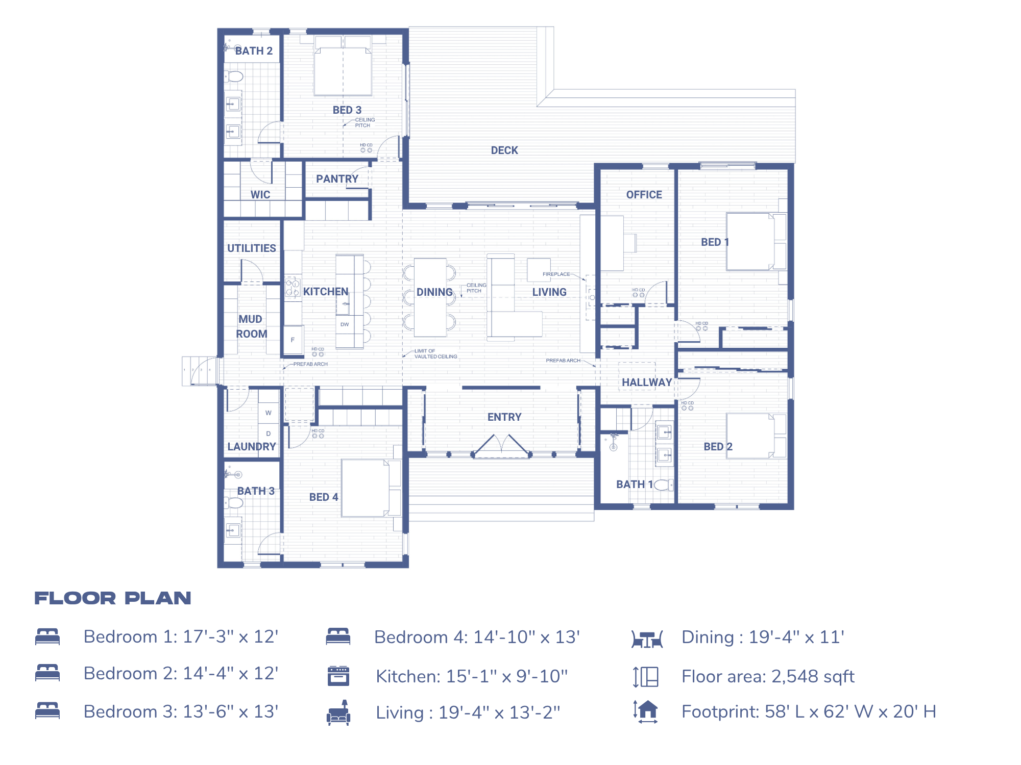 4 Beds 3 Bath Southern Classic House -2548 SQFT