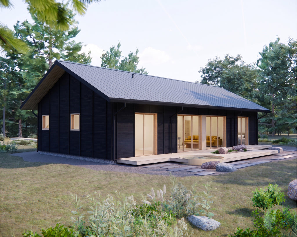 2 Bed 2 Bath Japandi Minimalist House Plans — 1300 sqft
