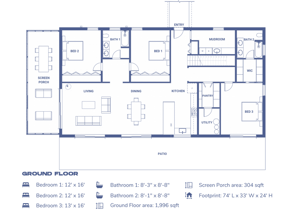 Ground Floor Plan of FRANK 3BD XL