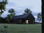 1 bedroom modern house plan black exterior — 56ft x 25ft footprint with southern exposure