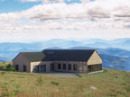 3 bedroom modern farmhouse ranch exterior — modern barn-style elevation with metal roof
