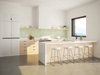 Ranch house plan interior — U-shaped chef's kitchen with large pantry and window over the sink