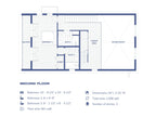 Second story floorplan, A large master suite bedroom and additional bathroom