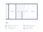 Loft plan of the Skyloft. It includes the loft bedroom