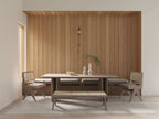 Barndominium dining area interior — open-concept dining with wood accents and natural light